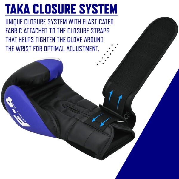 Image explaining the TAKA CLOSURE SYSTEM on the RDX F4 Boxing Glove