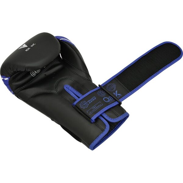 RDX Blue and Black Boxing Gloves. Available in 4oz or 6oz. Hook and loop feature