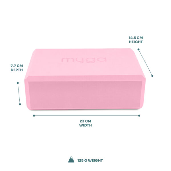 Pink Yoga Block - Dimensions