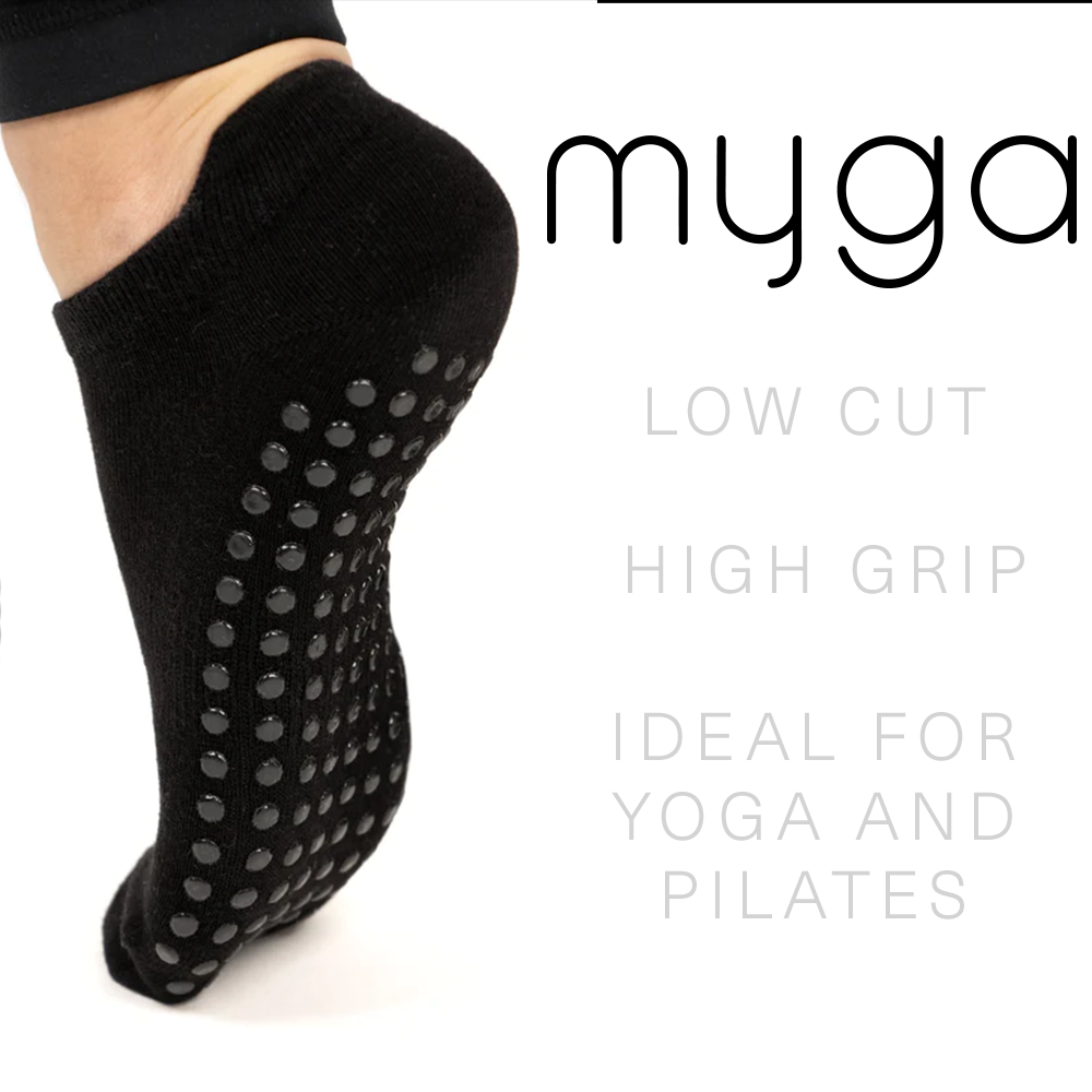 Myga Yoga Socks 3 Pairs of Non Slip Grip Socks for Yoga, Pilates and Dance  With Gel Soles for Barefoot Workouts Ideal for Home and Gym 