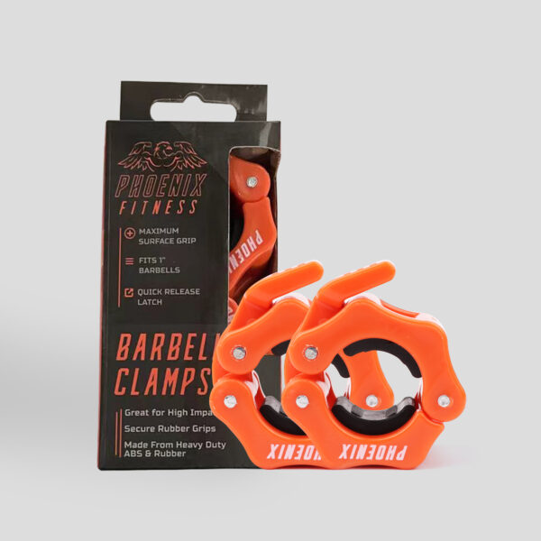 Orange 1 inch barbell collars (pair)