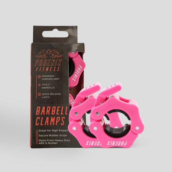 Pink 1 inch barbell collars (pair)