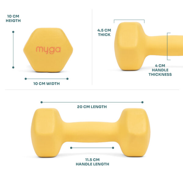 Myga dumbbell dimensions