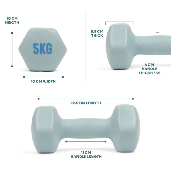 5kg neoprene dumbbell dimensions