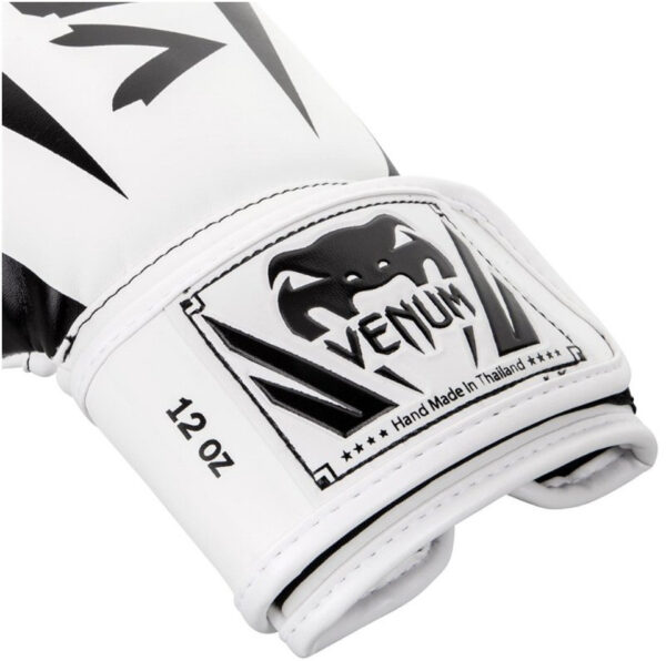 A close up of the uniquely designed extra large velcro cuff on the Venum Elite Boxing Gloves