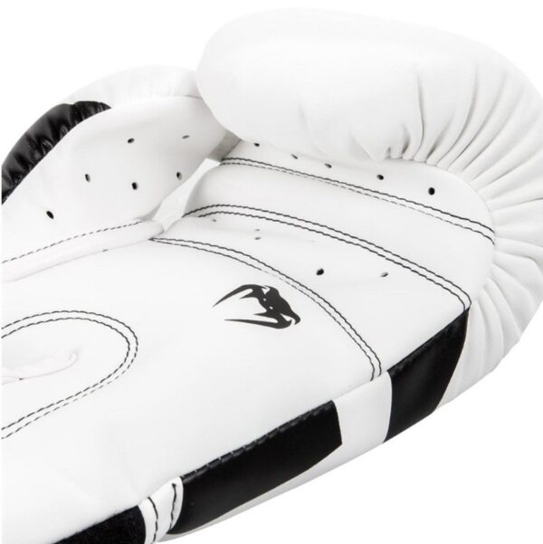 An excellent close up of the ventilation and air flow on the palm of the Venum Elite Boxing Gloves