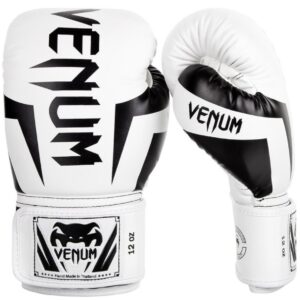 Venum Elite Boxing Gloves. White and Black