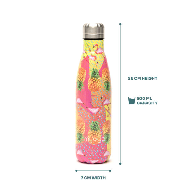 Dimensions of the Myga insulated drinks bottle.