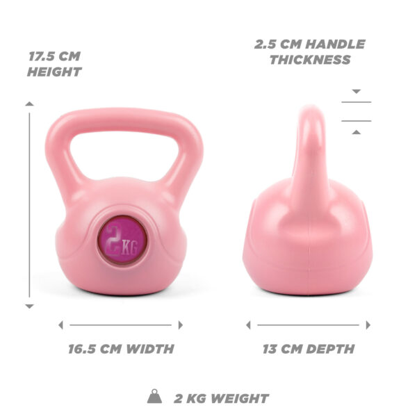 Dimensions for the 2kg Kettlebell by Phoenix Fitness