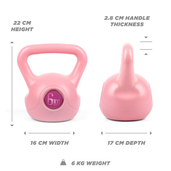 6kg Pink Kettlebell Dimension