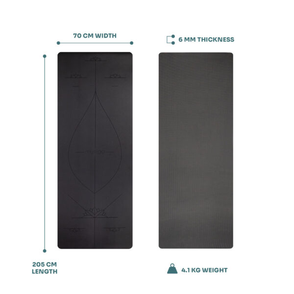 Black Alignment Mat from Myga size guide