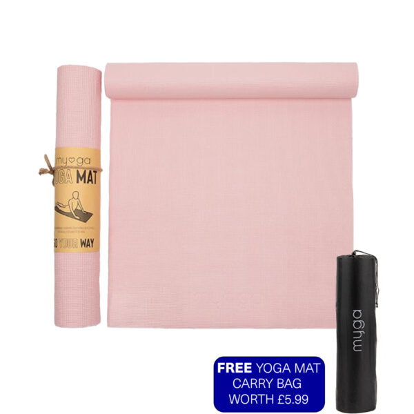 Dusty Pink Essential Yoga Mat. Comes with a FREE Yoga Carry Bag when purchased using discount code free-yoga-bag