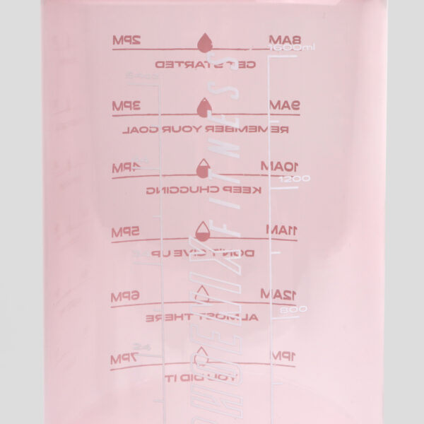 Motivational lines for pink 2 litre hydration bottle