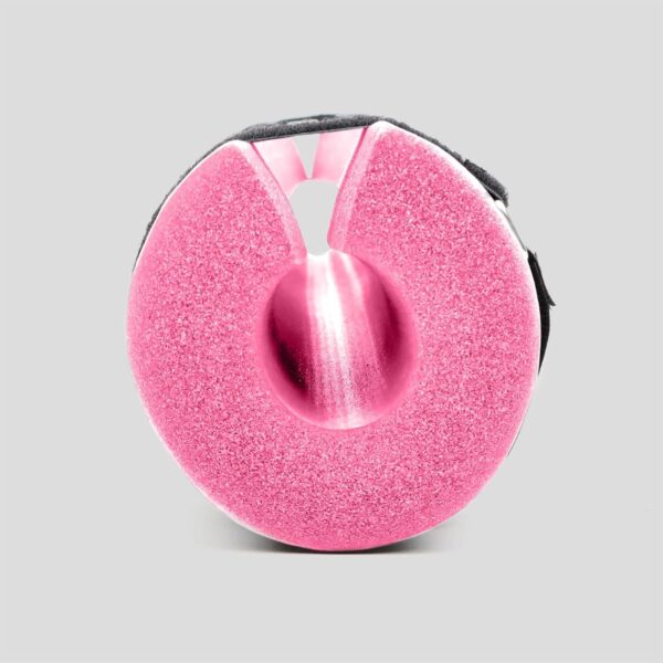 Pink barbell pad close up side view