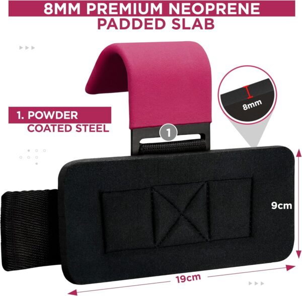 Neoprene Wrist Support on the RDX WAN-W5P Pink Hook Strap