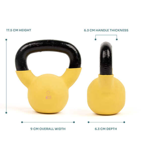 Deminsions of Myga cast-iron kettlebells