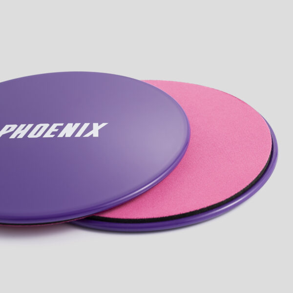 Close up of pink sliding discs