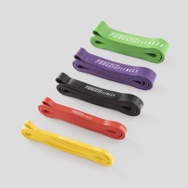 Colours of the set of five resistance bands